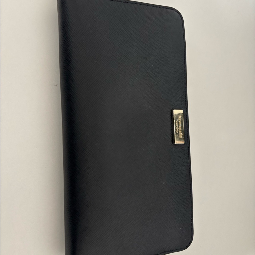Kate Spade Black Wallet with Gold Logo